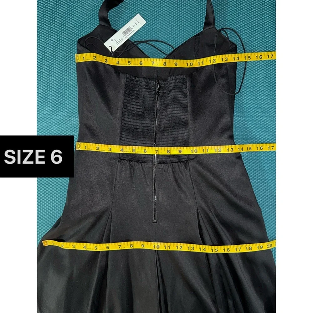 Alice + Olivia Isabelle Black Structured Pleated Flared Midi Dress